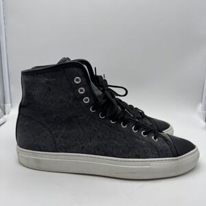 Common Projects High Top Sneakers 42 Charcoal Canvas Rubber‎ Toe Made in Italy